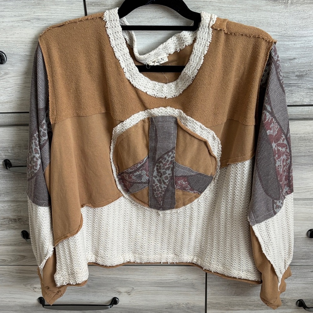 Pol long sleeve boxy fit top large